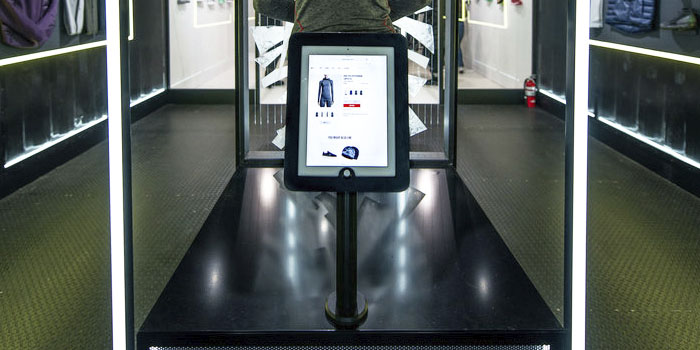 A stand for a vertical tablet display