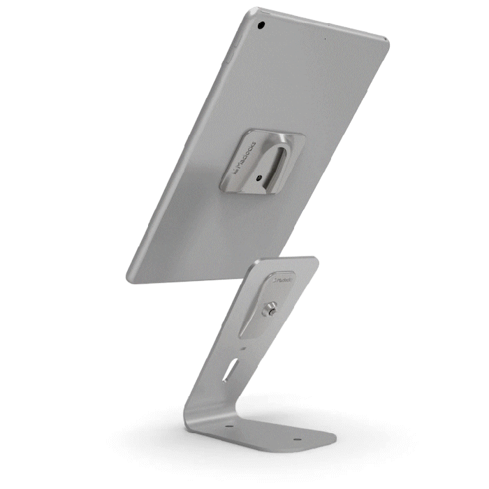 Lock the tablet on the stand